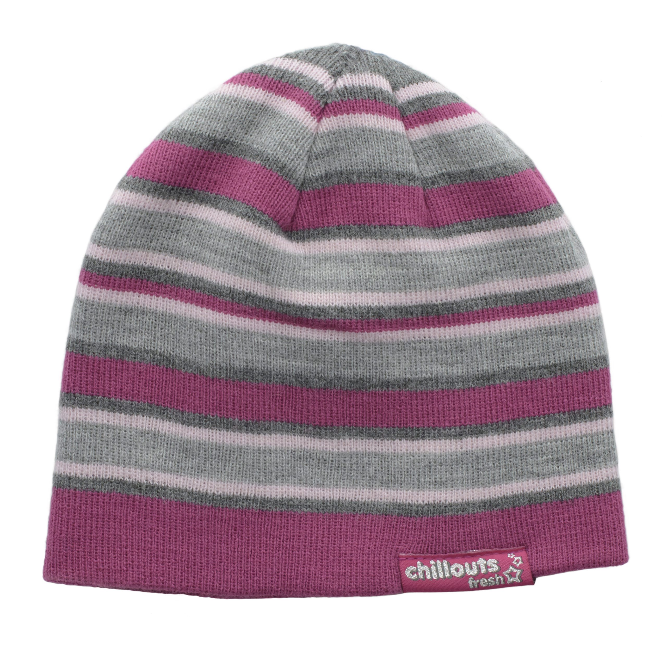 CHILLOUTS KID’S KNITTED BEANIE -PINK/GREY